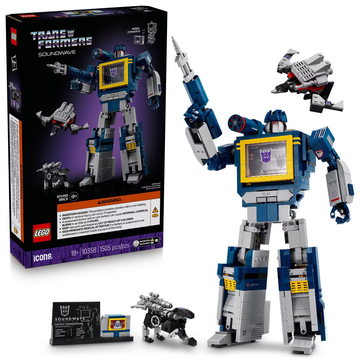 LEGO Icons Transformers Soundwave Model Kit 10358 | Target