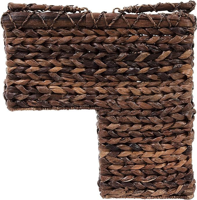 Creative Co-op BacBac Leaf Woven Stair Basket with Handles, Natural | Amazon (US)