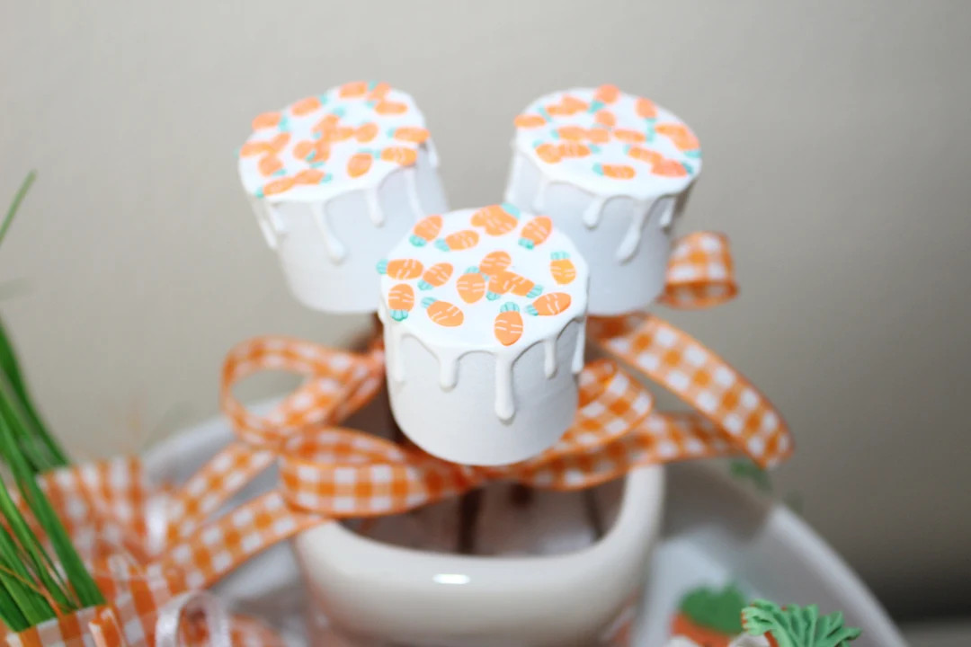 Set of Three Fake Carrot Marshmallows, Carrot décor, Easter décor, Spring décor, Carrot tiered... | Etsy (US)