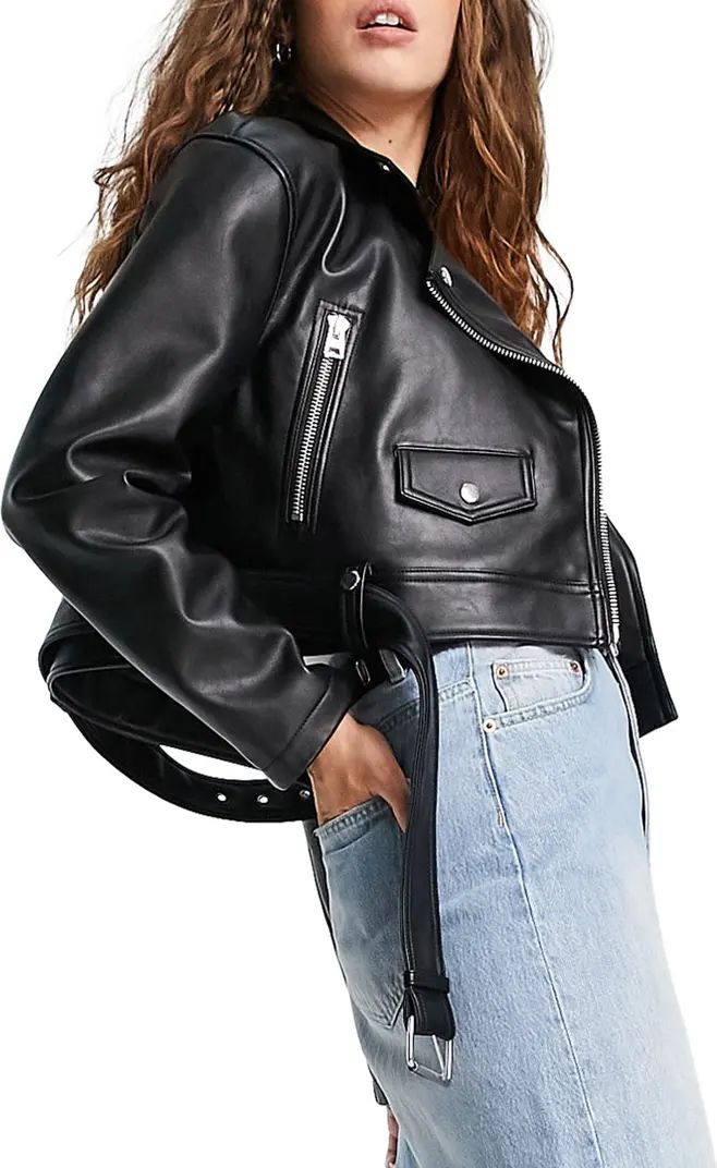 Topshop Faux Leather Biker Jacket | Nordstrom | Nordstrom