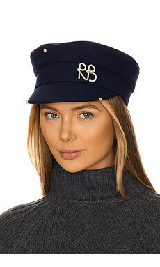 Ruslan Baginskiy Pierced Baker Boy Cap in Navy Blue from Revolve.com | Revolve Clothing (Global)