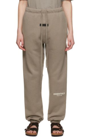 Taupe Cotton Lounge Pants | SSENSE