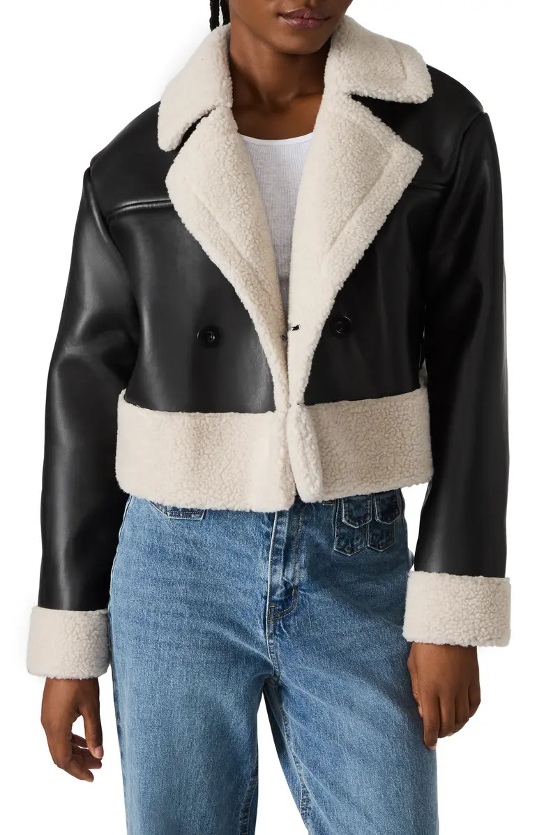 Steve Madden Athen Faux Shearling Trim Moto Jacket | Nordstromrack | Nordstrom Rack