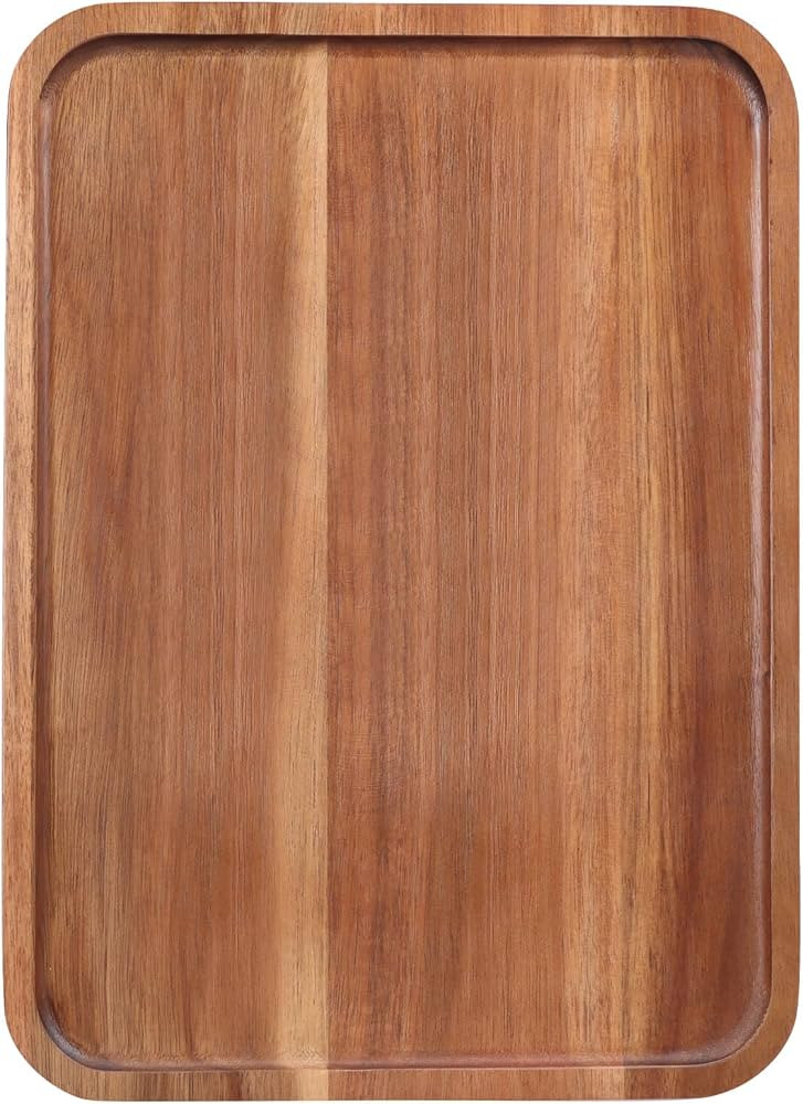 Large Serving Platters Wooden Charcuterie Boards for Party Food Dish Rectangle Acacia Wood Trays ... | Amazon (US)