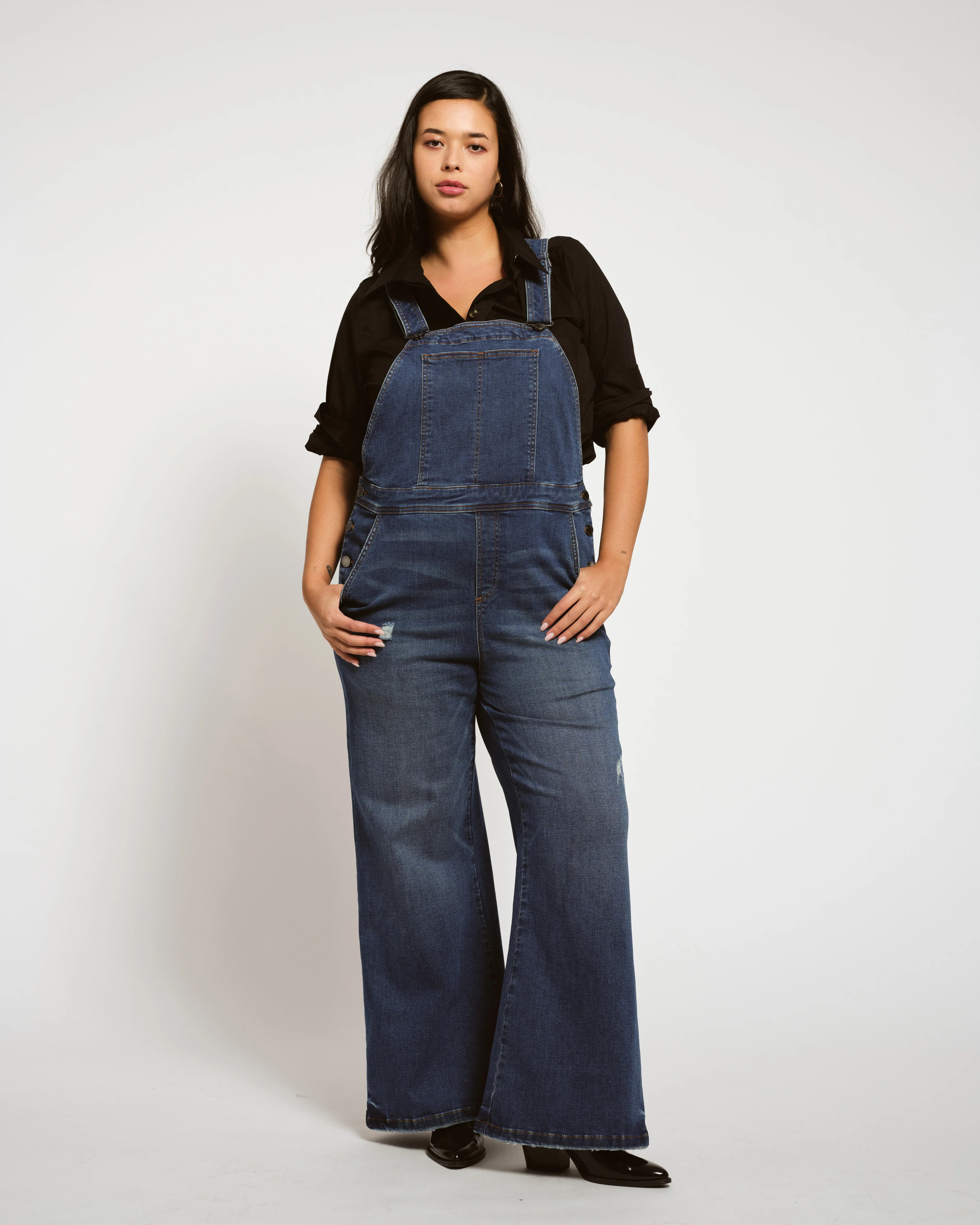 Casey Wide Leg Denim Overalls - Princeton Blue | Universal Standard