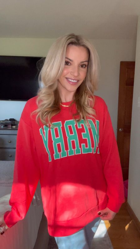 Christmas Holiday Sweatshirts Under $15 Merry Holly Jolly Red Green Pastel Collegiate Letters Lounge Style Party 

#LTKHoliday #LTKHolidaySale #LTKfindsunder50