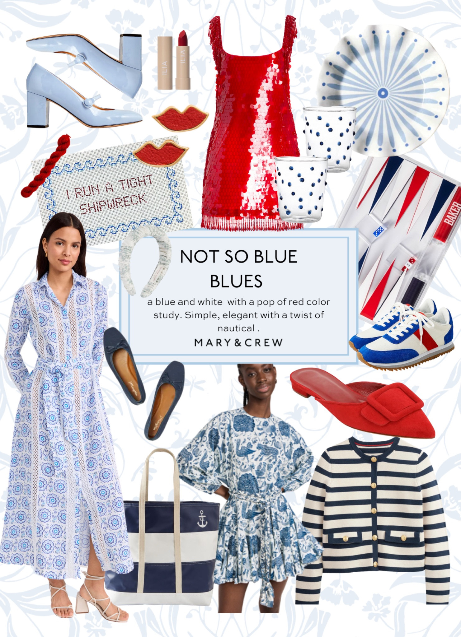 a blue and white  with a pop of red color study. Simple, elegant with a twist of nautical .

#LTKFind #LTKSeasonal #LTKstyletip