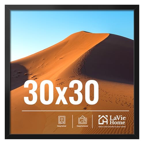 LaVie Home 30x30 Picture Frame for Wall Display, 30x30 Black Picture Frame with HD Plexiglas, 30 x 30 Diamond Painting Frame 1 Pack, Display Frame for Vertical or Horizontal, Classic Collection | Amazon (US)