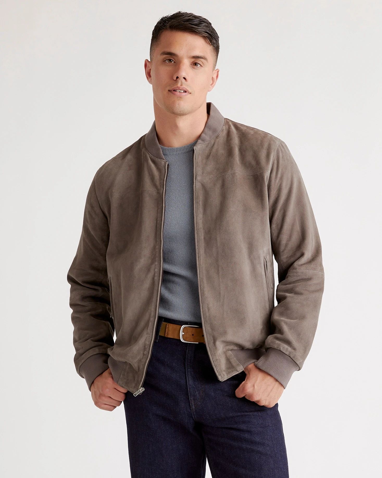 100% Suede Bomber Jacket | Quince