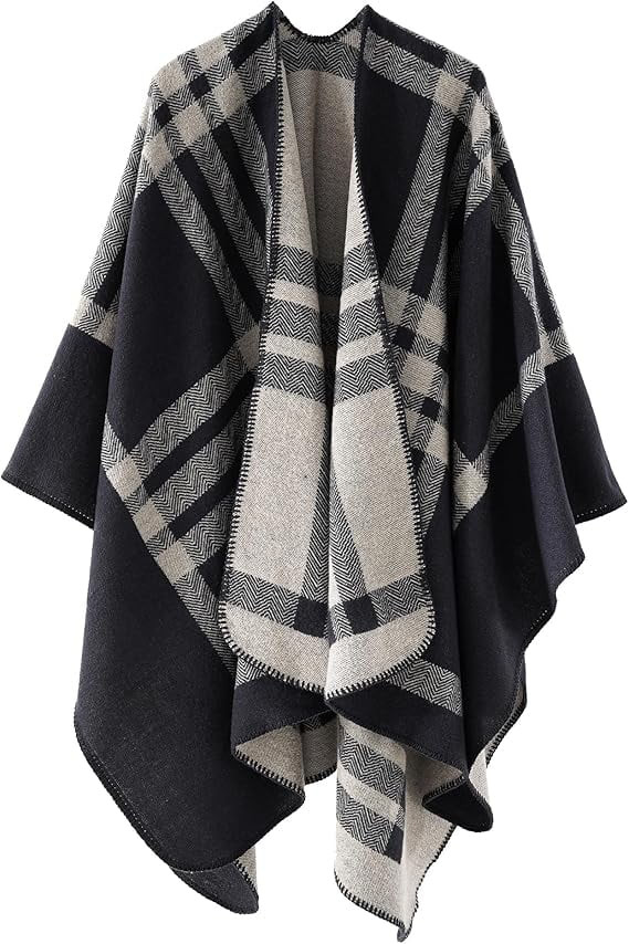Shawl Wraps for Women, Elegant Knitted Cape Open Front Poncho Scarf Blanket Cardigan Coat for Spr... | Walmart (US)