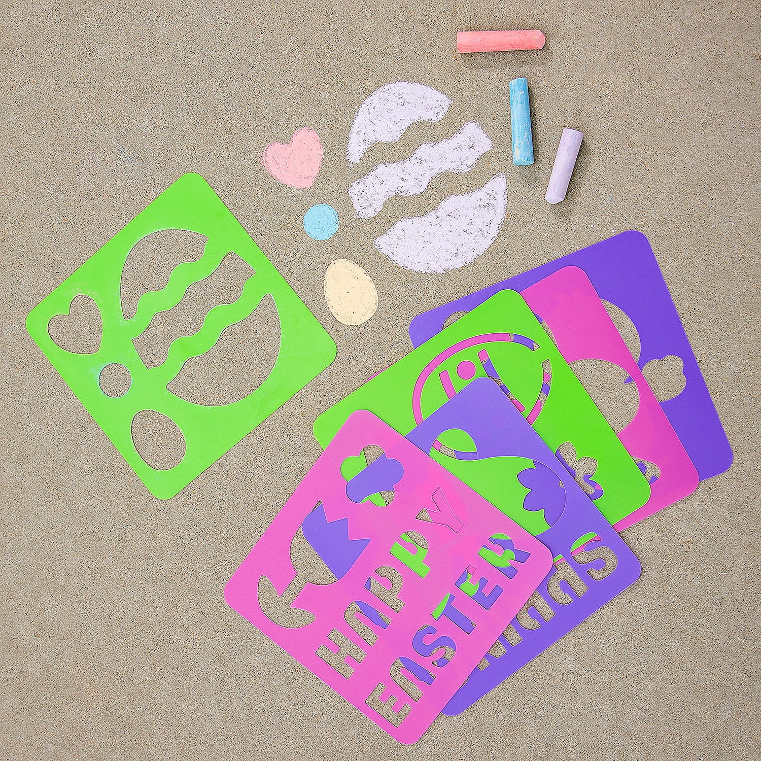 Easter Sidewalk Chalk Stencils - 6 Pieces | Walmart (US)