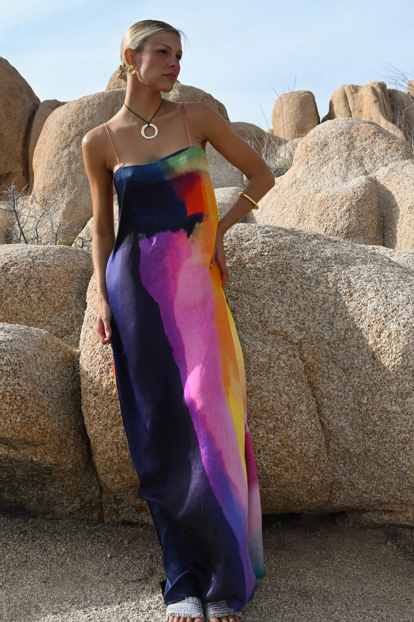 Cindy Maxi Shift Dress — Prism | YLLW The Label