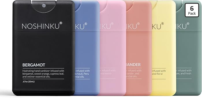 Noshinku - Refillable Hand Sanitizer Discovery 6-Pack, Travel Size Spray with Hydrating Botanical... | Amazon (US)