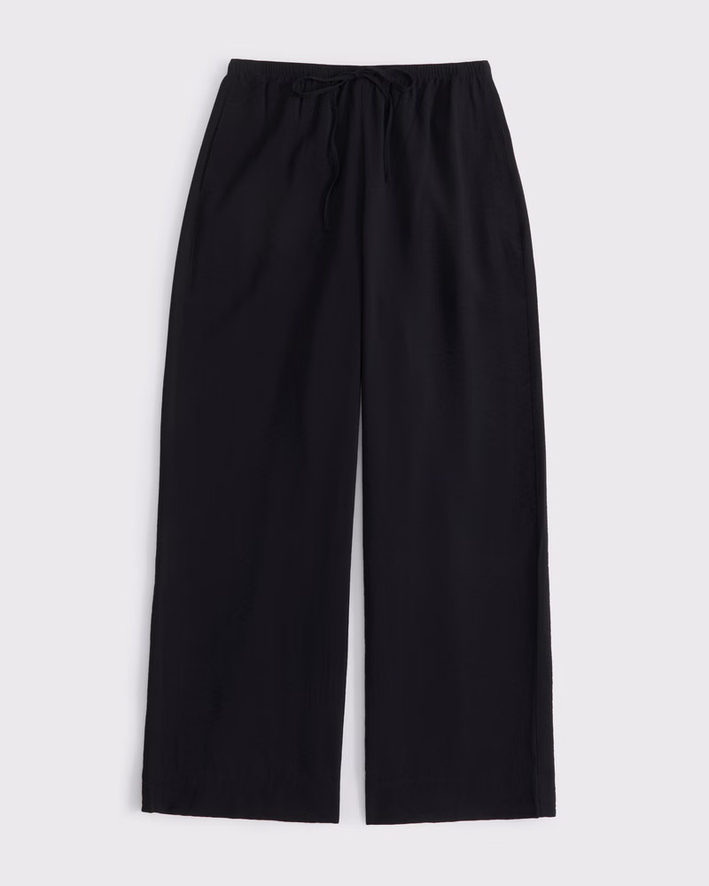 Abercrombie & Fitch Women's Textured Pull-On Pant in Black - Size XXS SHORT | Abercrombie & Fitch (US)