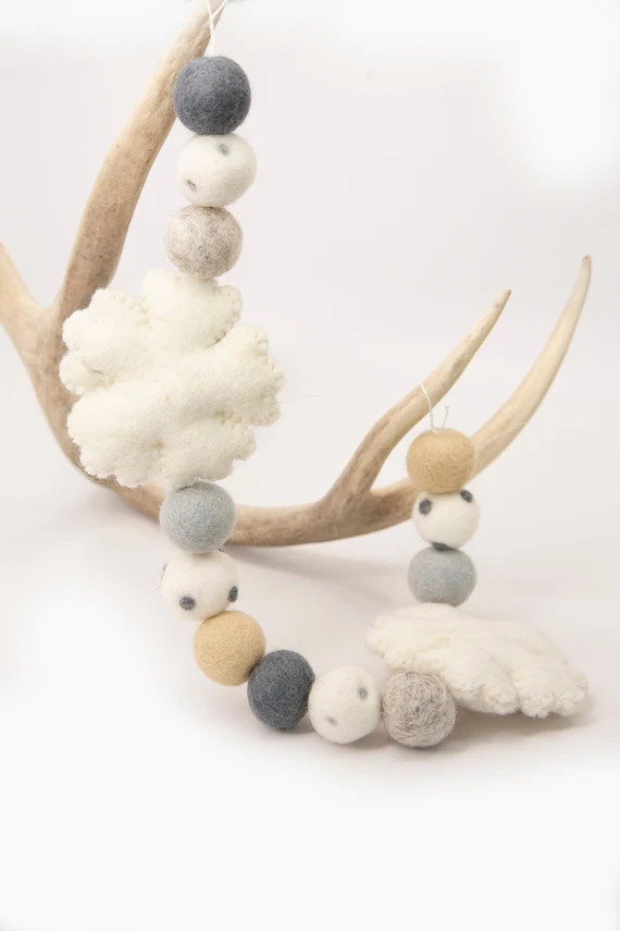 Winter Snowflake Garland blue and Gray Christmas Garland - Etsy | Etsy (US)