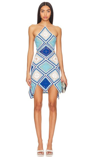 My Beachy Side Hand Crochet Diamond Dress in Blue. - size S | Revolve Clothing (Global)