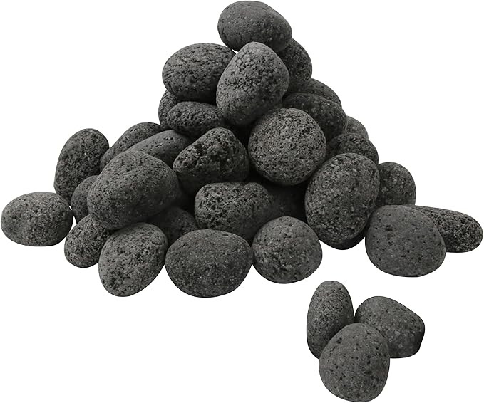 Sunnyglade 10LBS Black Lava Rocks for Fire Pit 1-2 inch Gas Fireplace Rocks, Black Lava Pebbles f... | Amazon (US)