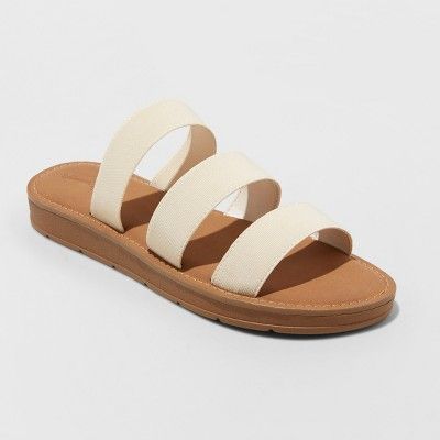 Women's Eden Three Strap Elastic Slide Sandals - Universal Thread™ | Target