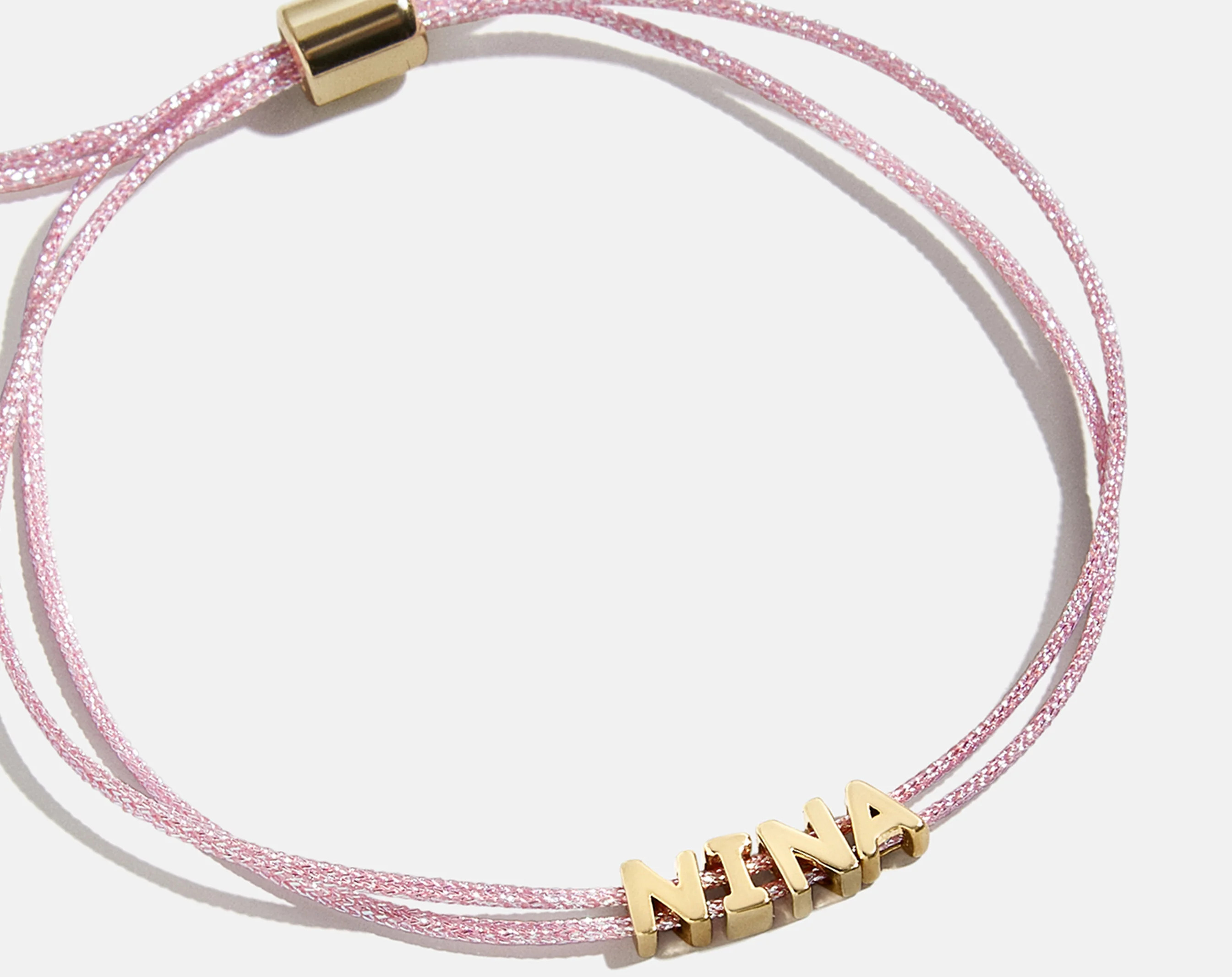 Custom Cord Bracelet - Metallic Pink | BaubleBar