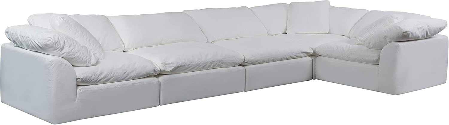 Sunset Trading Cloud Puff 5 Piece Modular Performance White Sectional Slipcovered Sofa, | Amazon (US)