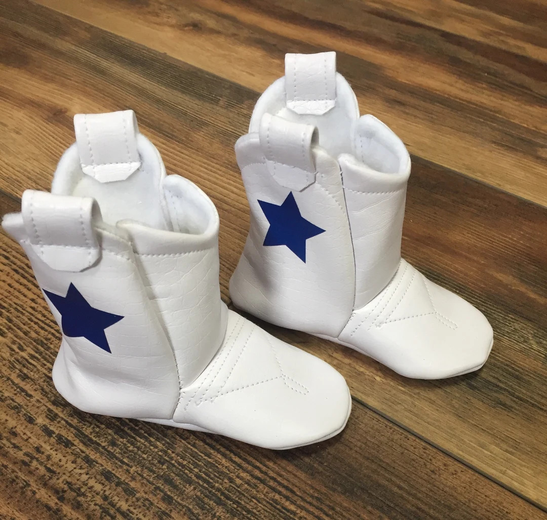Dallas Cheerleader Baby Cowboy Boots | White Faux Leather | Newborn Size up to 24 Months - Etsy | Etsy (US)