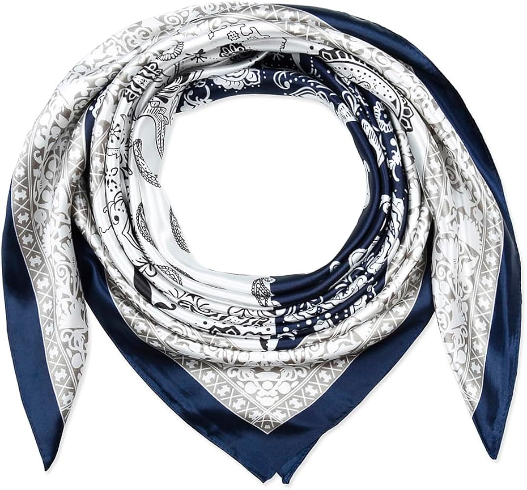 corciova 35x35 Large Square Satin Hair Scarf for Women – Silk-Feel Head Wrap, Night Protection,... | Amazon (US)