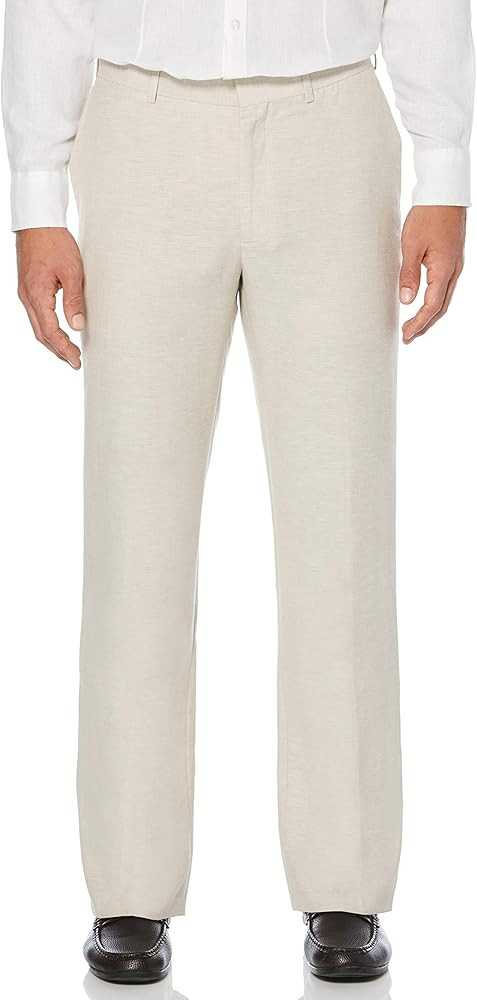 Cubavera Men's Linen Blend Dress Pants, Flat Front, Lightweight Breathable Fabric, Durable Plain ... | Amazon (US)