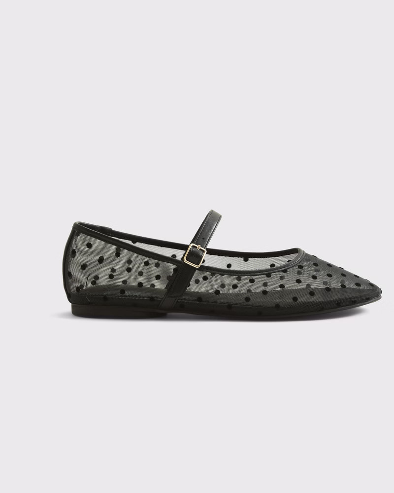 Mary Jane Round-Toe Mesh Flats | Abercrombie & Fitch (US)