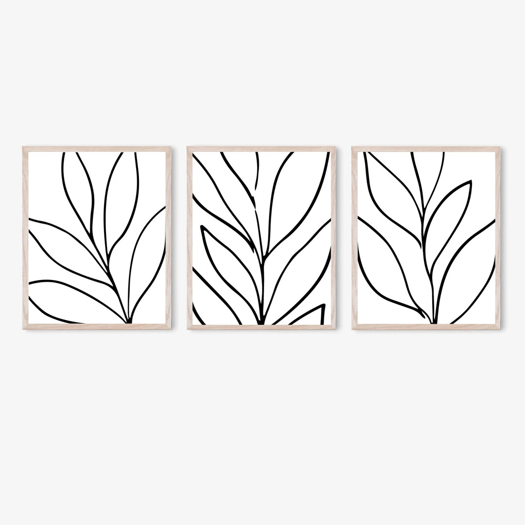 Abstract Leaf Printables Set of 3 Prints Closeup Leaves - Etsy | Etsy (US)