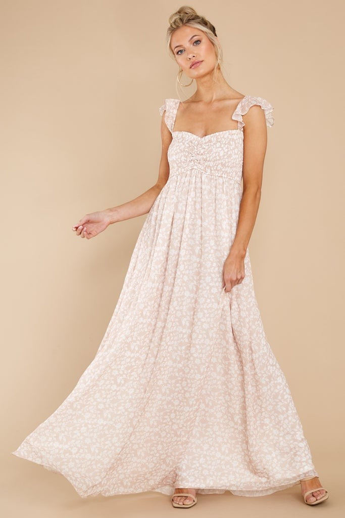 Through The Valley Sand Floral Print Maxi Dress | Red Dress 