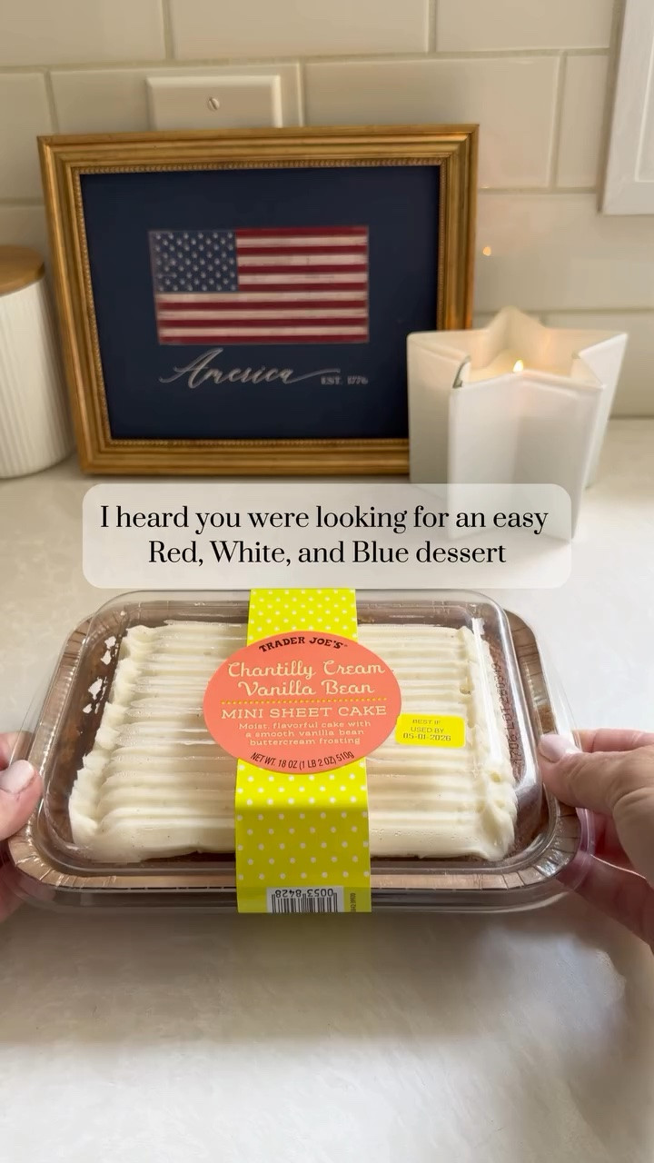 Trader Joe’s Flag cake 🇺🇸

This red, white, and blue, dessert is so delicious and easy to make. The perfect treat for the Fourth of July, Memorial Day, or any summer gathering. 

Comment TREAT and I’ll send you the links to the @norafleming platter and mini. 

#memorialday #eastcoastsummer
#memorialdayparty #july4th