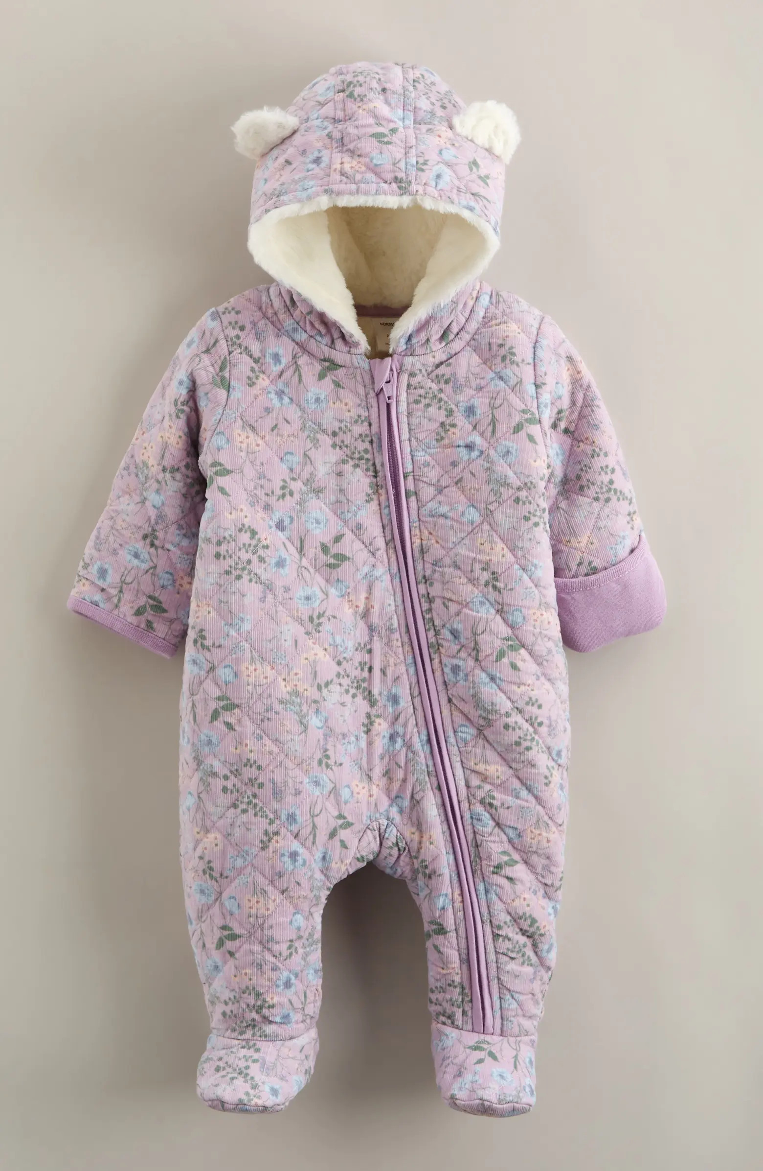 Hooded Quilted Fleece Lined Bunting | Nordstrom