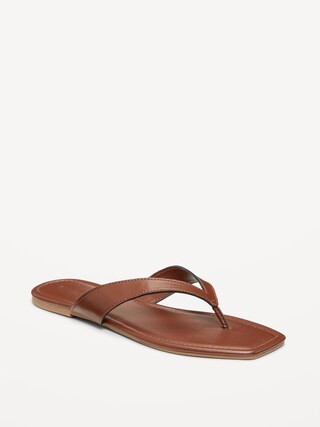 Faux-Leather Flip Flop for Women | Old Navy (US)