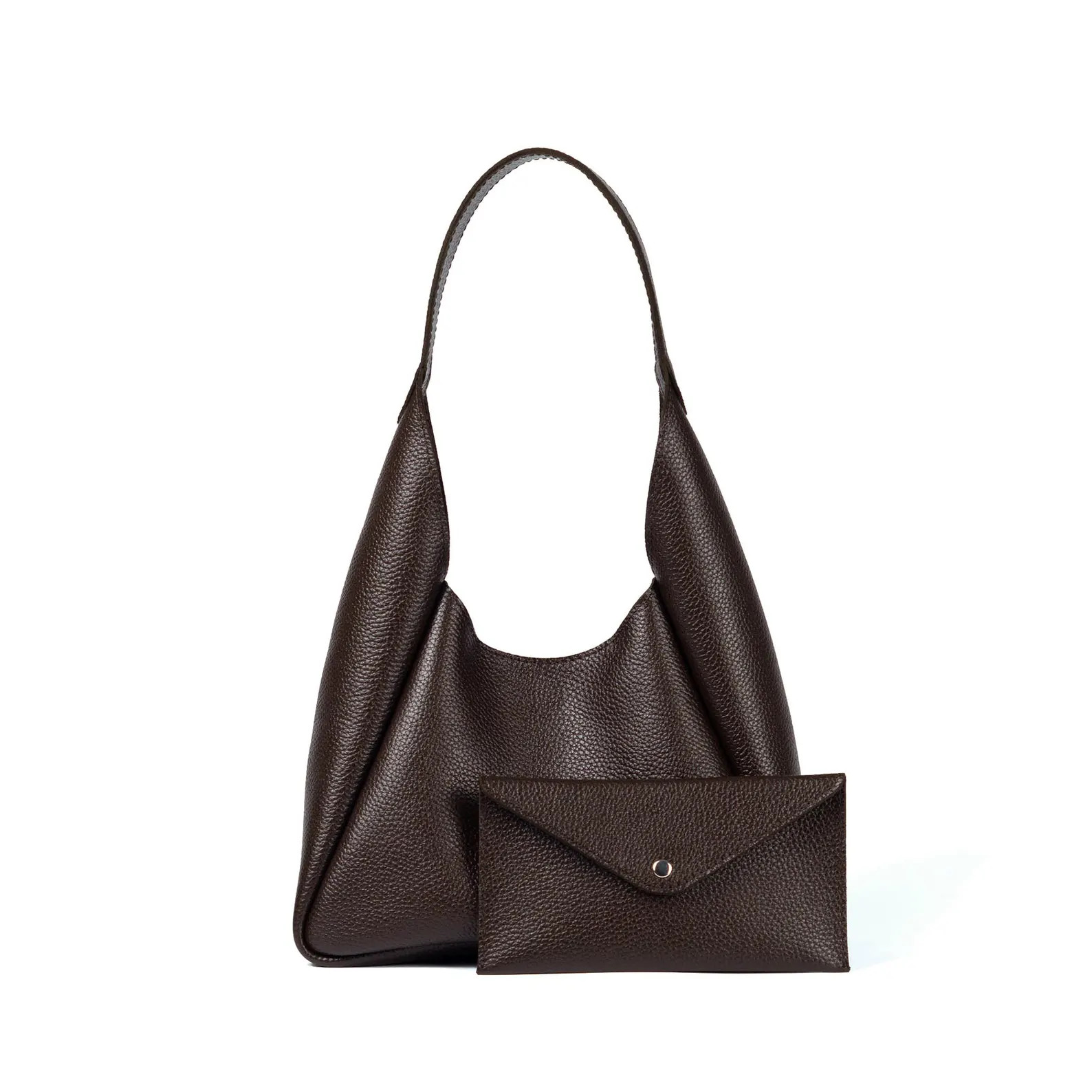 Brown Leather Hobo Bag With Matching Wallet | Soft Slouchy Shoulder Purse for Everyday Wear - Han... | Etsy (US)