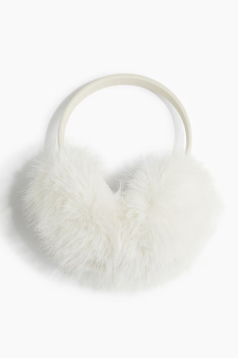 Fluffy earmuffs - White - Ladies | H&M GB | H&M (UK, MY, IN, SG, PH, TW, HK)