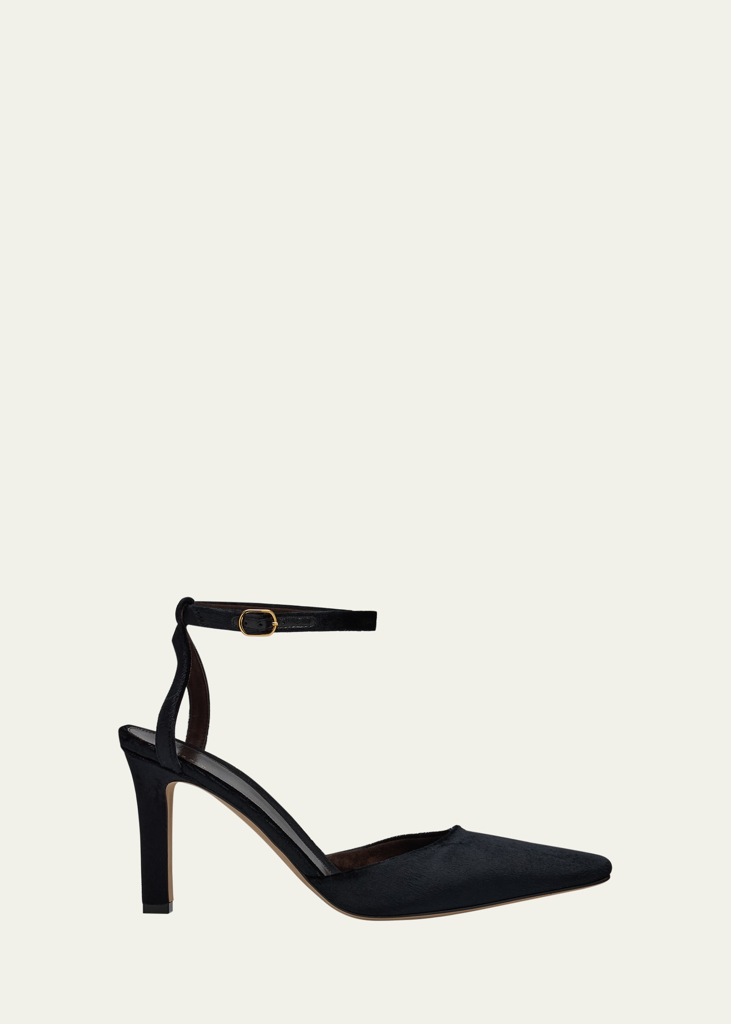 THE ROW Carla Velvet Ankle-Strap Pumps | Bergdorf Goodman