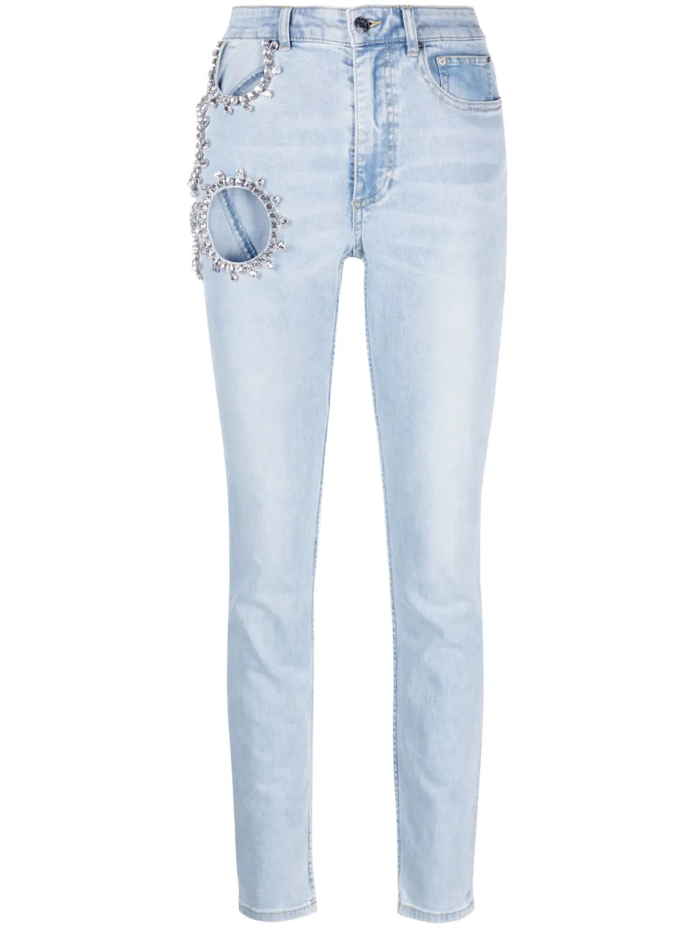 crystal-embellished jeans | Farfetch Global