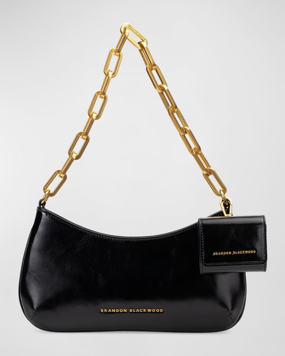 Brandon Blackwood Jacqueline Zip Leather Chain Shoulder Bag | Neiman Marcus