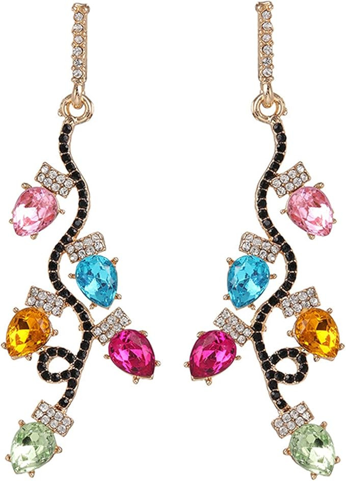 Amazon.com: Colorful Christmas Light Bulb Earrings Dangling Earrings for Women Christmas Earrings... | Amazon (US)