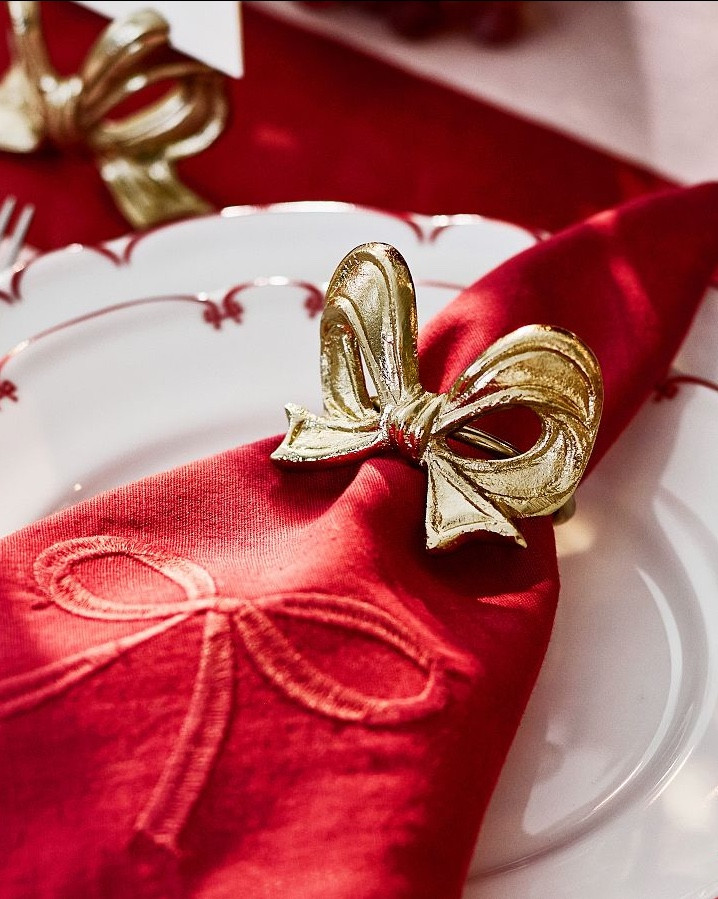 Gold bow napkin rings 

#LTKHoliday #LTKSaleAlert #LTKHome