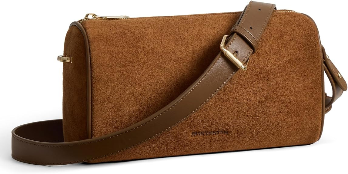 BOSTANTEN Crossbody Purses for Women Suede Leather Shoulder Purse Handbags Vintage Barrel Bag wit... | Amazon (US)