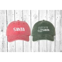 I Put Out For Santa Couples Matching Christmas Unstructured Dad Hat Cap, Pigment Dyed Baseball Xmas Set | Etsy (US)