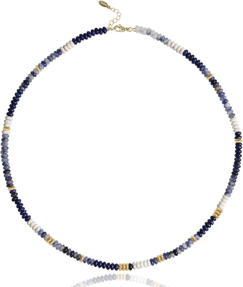 Beaded Gemstone Necklaces for Women Colorful Boho Choker Necklace Beauty And Spirit For Women (bl... | Amazon (US)