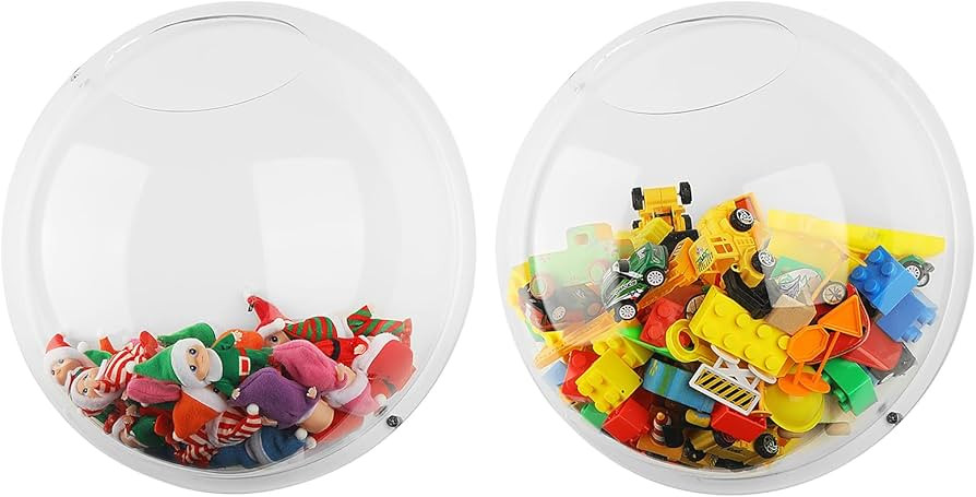 2 Pcs Acrylic Toy Dispenser for Wall Mounted Wall Toy Organizer for Kids Hanging Storage Display ... | Amazon (US)