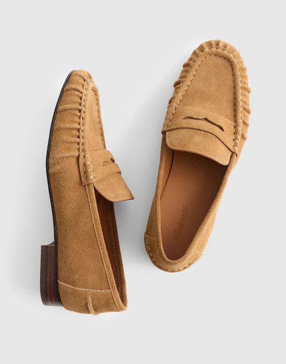 The Ashley Ruched Loafer in Suede | Madewell