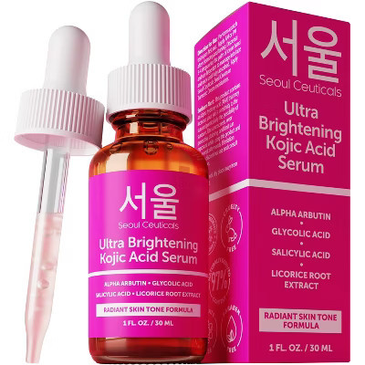 Seoul Ceuticals Korean Skin Care Kojic Acid Serum Alpha Arbutin Serum - Korean Beauty Skincare Dark Spot Remover Corrector Glycolic Acid Serum, 1oz | Target