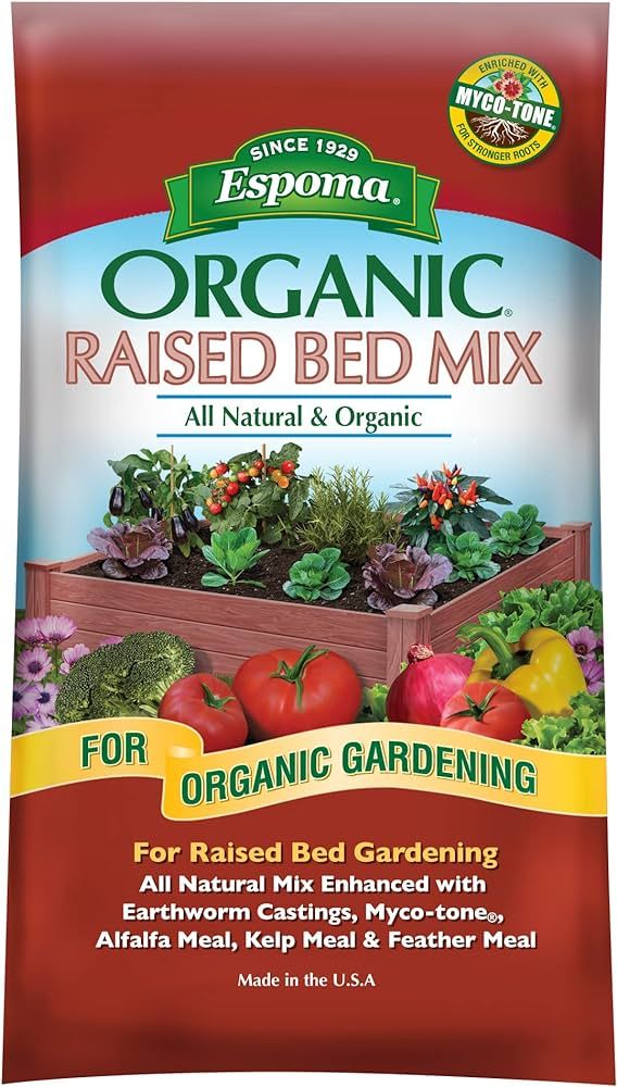 Espoma Organic Raised Bed Mix - All Natural and Organic Potting Soil Mix for Growing Vegetables a... | Amazon (US)