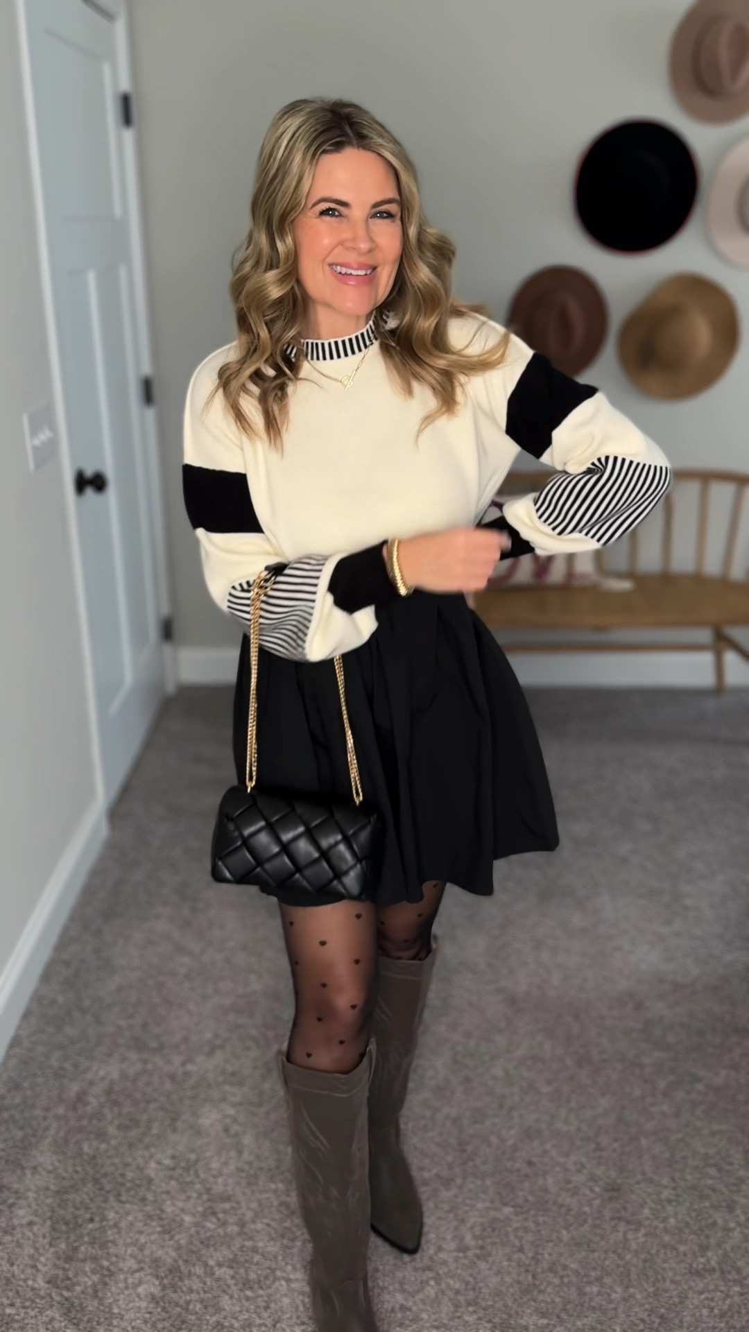 Amazon - What I ordered vs. what I got. It’s definitely a different shade of white than what I expected but the quality exceeded my expectations. It’s so nice and so cute. This is the color - Colorblock 1. Fits TTS. 

#LTKfindsunder50 #LTKVideo #LTKover40