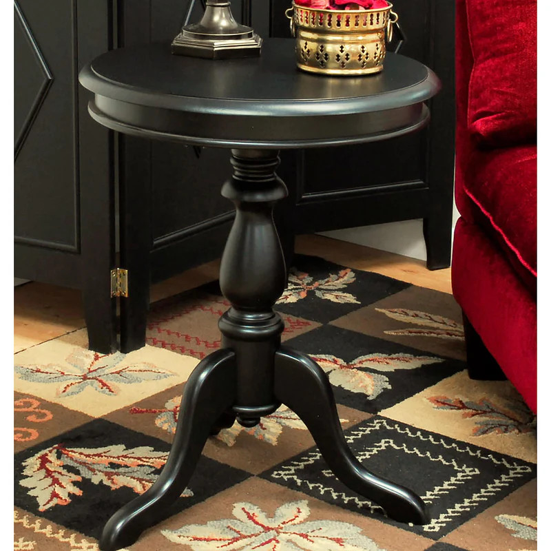 Pedestal-Based Wooden Accent Table | Plow & Hearth