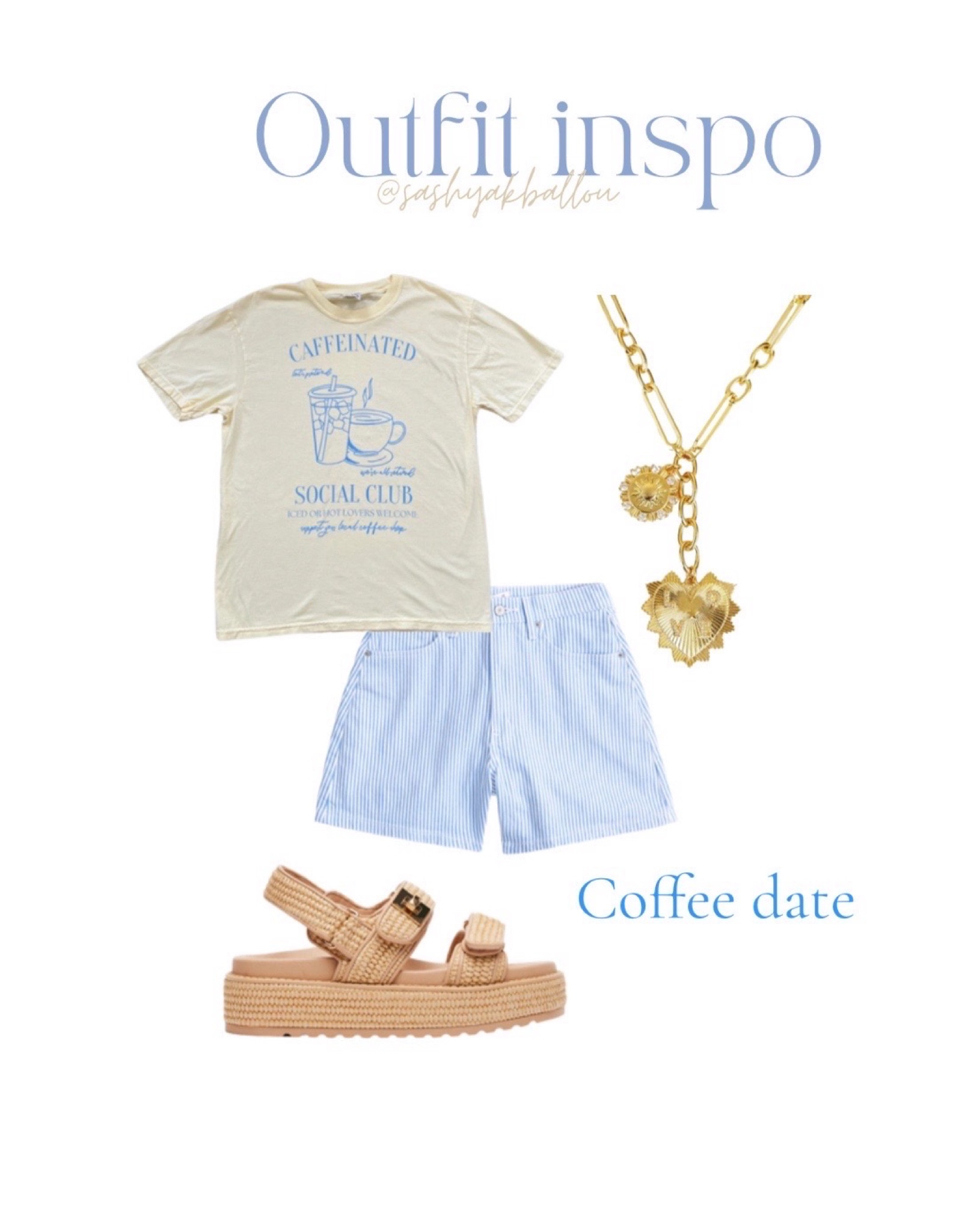 Coffee date outfit inspo 

Graphic tee is from caffeine lane co. 
 

Platform sandals / heart necklacees

#LTKSeasonal #LTKStyleTip #LTKMidsize